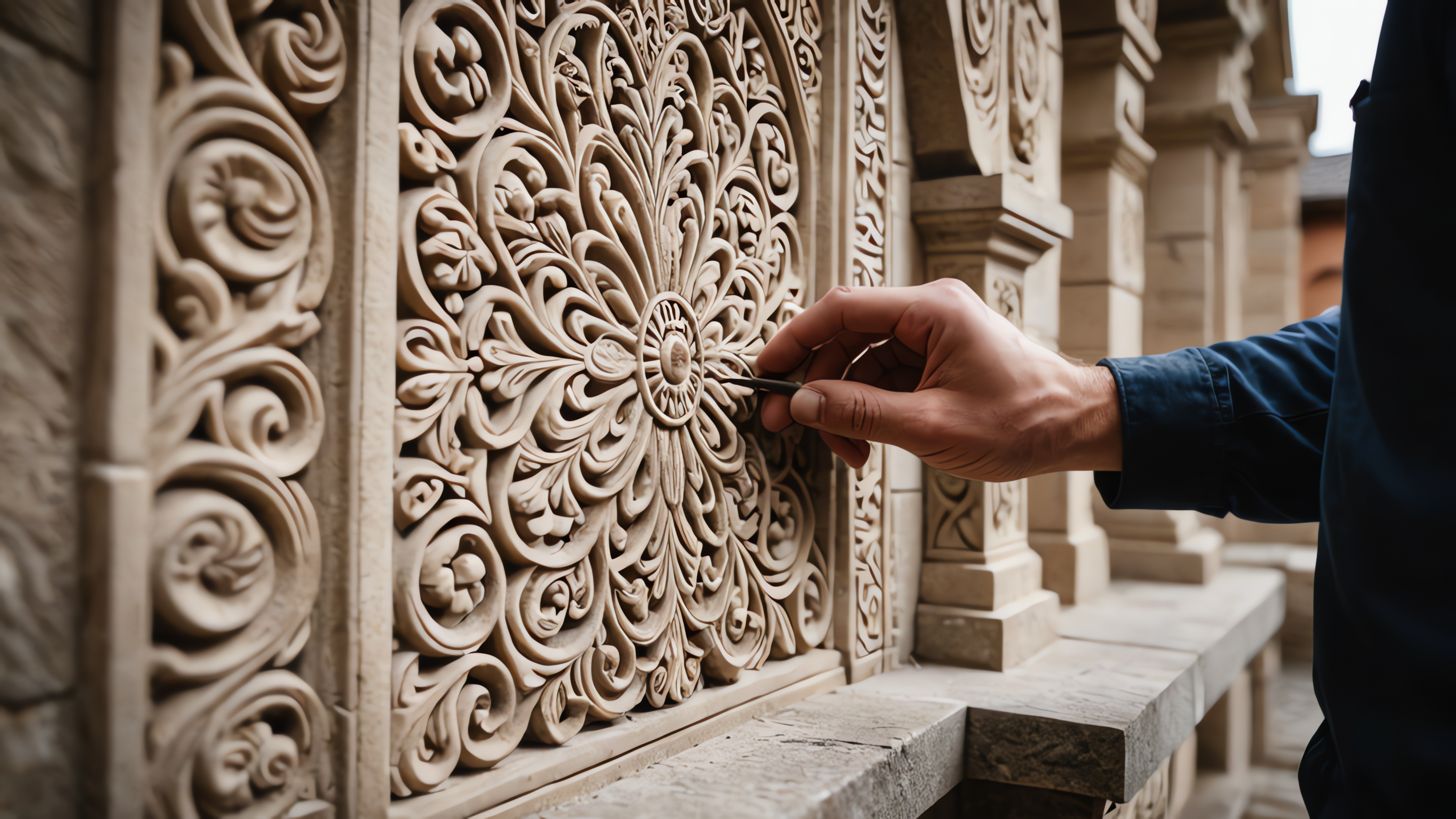 Artisan working stone